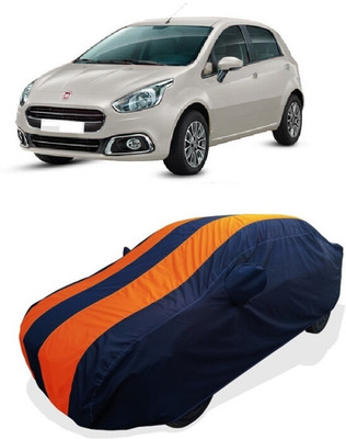 Coxtor Car Cover For Fiat Punto EVO 1.3 Active (With Mirror Pockets)(Orange)