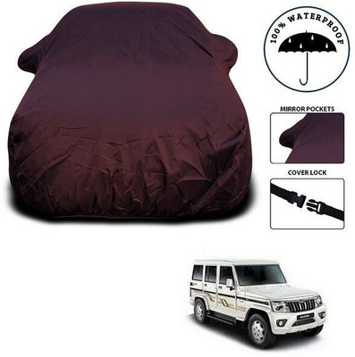 ANTHUB Car Cover For Mahindra Bolero (With Mirror Pockets)(Maroon)