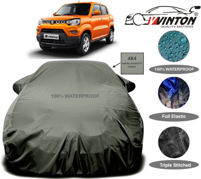 V VINTON Car Cover For Maruti Suzuki S-Presso (With Mirror Pockets)(Green)