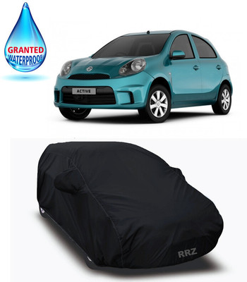 RRZ Car Cover For Nissan Micra Active (With Mirror Pockets)(Black, For 2020 Models)