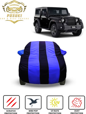 POSUKI Car Cover For Mahindra Thar (With Mirror Pockets)(Blue)