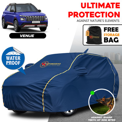 AUTOMOZEXO Car Cover For Hyundai Venue, Venue S Turbo DCT Petrol, Venue SX 1.4 CRDi, Venue SX Plus Turbo DCT Petrol (With Mirror Pockets)(Blue)