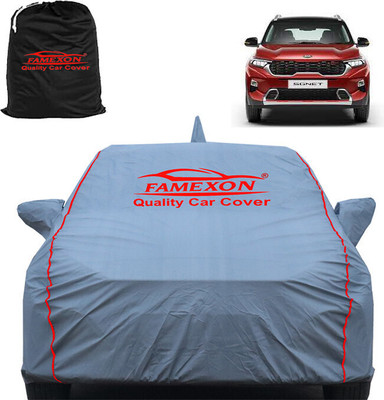 FAMEXON Car Cover For Kia Sonet (With Mirror Pockets)(Grey)