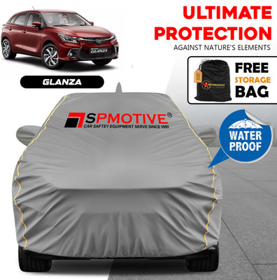 SPMOTIVE Car Cover For Toyota Glanza (With Mirror Pockets)(Grey)