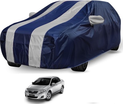 Auto Hub Car Cover For Toyota Corolla Altis (With Mirror Pockets)(Blue, Silver)