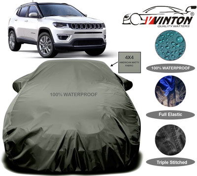 V VINTON Car Cover For Jeep Compass (With Mirror Pockets)(Green)