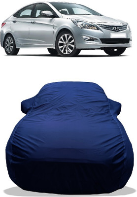 Wegather Car Cover For Hyundai Fluidic Verna 4S (With Mirror Pockets)(Blue)