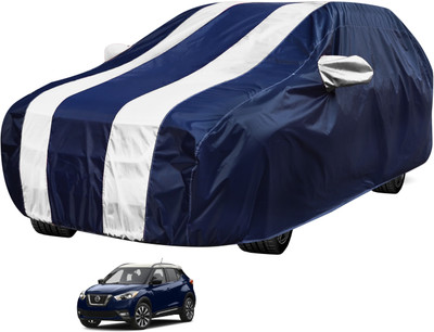 Auto Hub Car Cover For Nissan Kicks (With Mirror Pockets)(Blue, White)