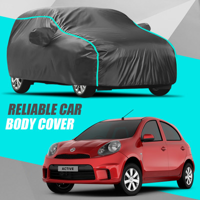 R Rayvin Star Car Cover For Nissan Micra Active (With Mirror Pockets)(Multicolor)