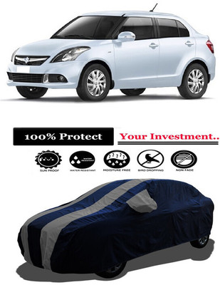 Amexride Car Cover For Maruti Suzuki Swift Dzire VXI AT Optional (With Mirror Pockets)(Grey)