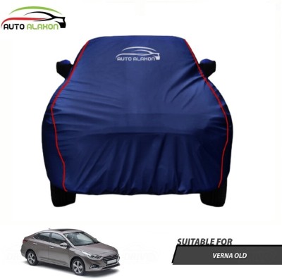 AUTO ALAXON Car Cover For Hyundai Verna (With Mirror Pockets)(Blue)