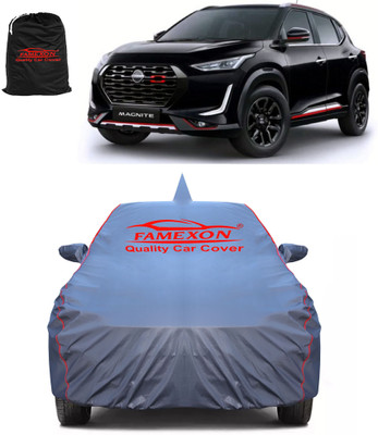 FAMEXON Car Cover For Nissan Magnite (With Mirror Pockets)(Grey)