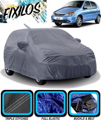 FIXILOS Car Cover For Tata Indica V2 (With Mirror Pockets)(Grey)