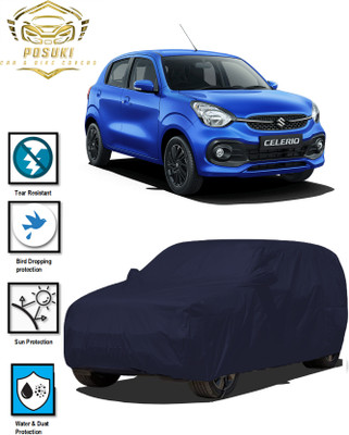 POSUKI Car Cover For Maruti Suzuki Celerio (With Mirror Pockets)(Blue)