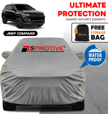 SPMOTIVE Car Cover For Jeep Compass (With Mirror Pockets)(Grey)