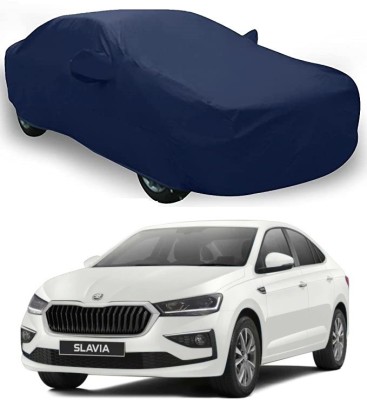 Auto Hub Car Cover For Skoda Slavia (With Mirror Pockets)(Blue)