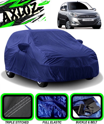 AXLOZ Car Cover For Hyundai i10 (With Mirror Pockets)(Blue)