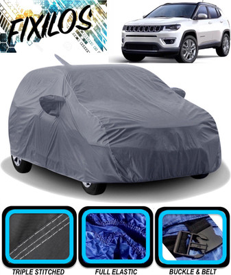 FIXILOS Car Cover For Jeep Compass (With Mirror Pockets)(Grey)