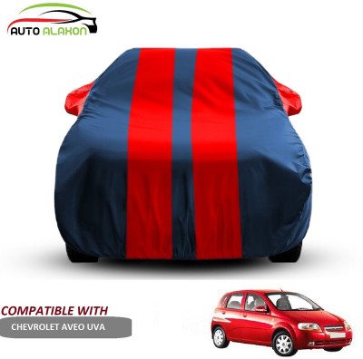 AUTO ALAXON Car Cover For Chevrolet Aveo Uva (With Mirror Pockets)(Blue, Red)