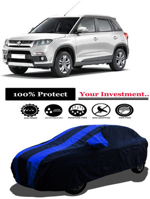 Amexride Car Cover For Maruti Suzuki Vitara Brezza ZDi Plus AMT Dual Tone Diesel (With Mirror Pockets)(Multicolor)