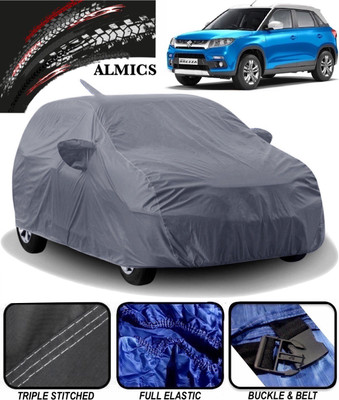 ALMICS Car Cover For Maruti Suzuki Vitara Brezza (With Mirror Pockets)(Grey)