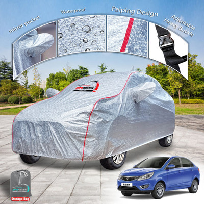 AUTOCOZEN Car Cover For Tata Zest (With Mirror Pockets)(Silver)