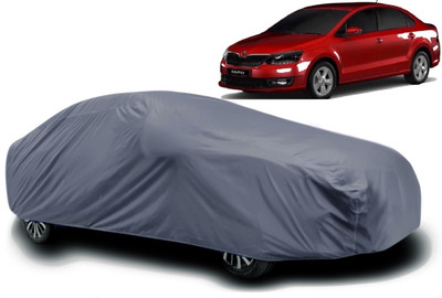S Shine Max Car Cover For Skoda Rapid (With Mirror Pockets)(Grey)
