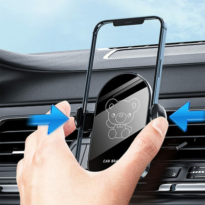 TECHGEAR Car Mobile Holder for AC Vent(Flexible Car Air Vent Gravity Stand Phone Holder Auto Accessories Black)