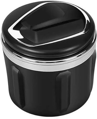 MOXLY Moxly Premium Car Ashtray with Lid & LED Light | Smoke Holder for Car Cup Holder Black Ceramic Ashtray(Pack of 1)