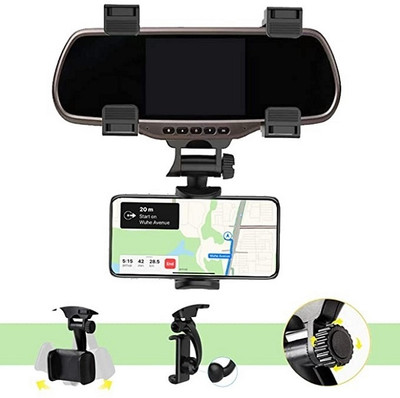 ESCODEVELOPER Car Mobile Holder for Dashboard, Steering, Headrest(Black)