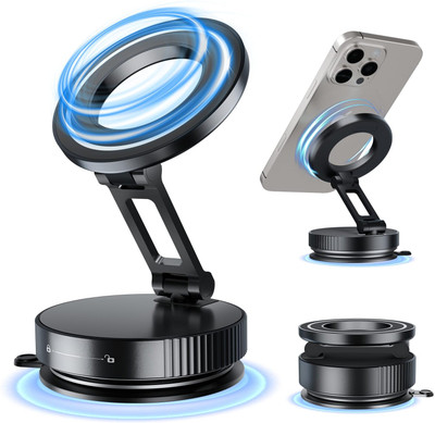 SHIVANICORP Car Mobile Holder for Anti-slip, Dashboard, Magnetic(Black)