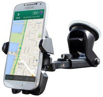 Rajcellpoint Car Mobile Holder for Anti-slip, Clip, Windshield, Dashboard(Sable Black)