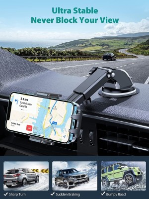 Wifton Car Mobile Holder for Anti-slip, Dashboard, Windshield(Black)