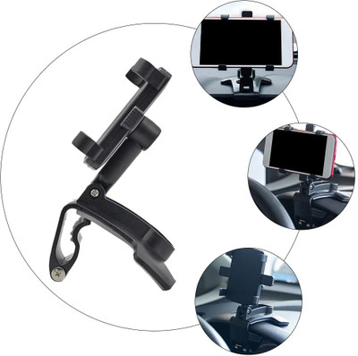 YOYOTRADERS Car Mobile Holder for Dashboard, Clip, Steering(Black)