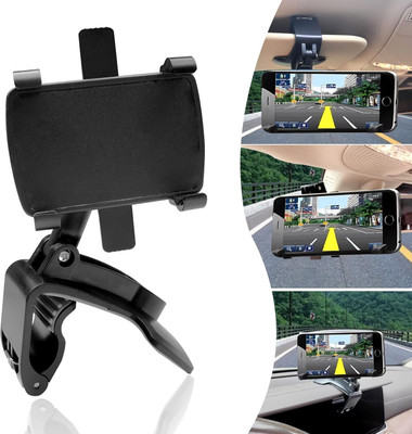 ESCODEVELOPER Car Mobile Holder for Clip, Dashboard, Steering(Black)