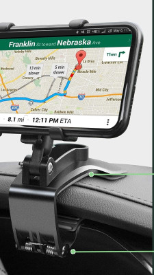 MODERNEHUB Car Mobile Holder for Clip, Dashboard, Steering(Black)