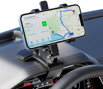 YOYOTRADERS Car Mobile Holder for Dashboard, Clip, Steering(Black)