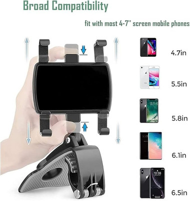 YOYOTRADERS Car Mobile Holder for Dashboard, Clip, Steering(Black)