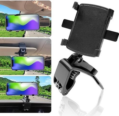 YOYOTRADERS Car Mobile Holder for Dashboard, Clip, Steering(Black)