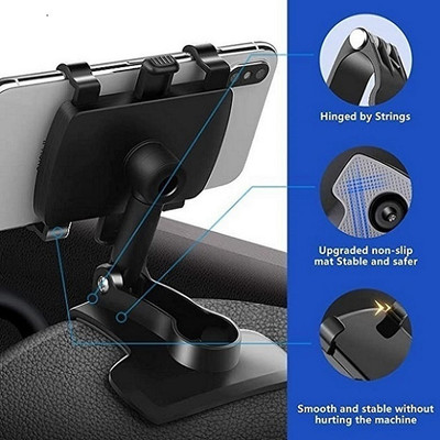 ESCODEVELOPER Car Mobile Holder for Clip, Dashboard, Steering(Car Phone Holder Universal GPS Navigation Dashboard Mobile Clip)