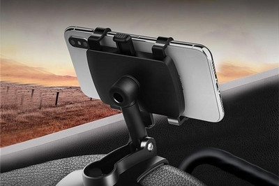 MODERNEHUB Car Mobile Holder for Clip, Dashboard, Steering(Black)