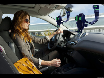 TECHGEAR Car Mobile Holder for Clip(Black, Universal Clip Cell Phone Holder Multi&Joint Flexible Adjustment)