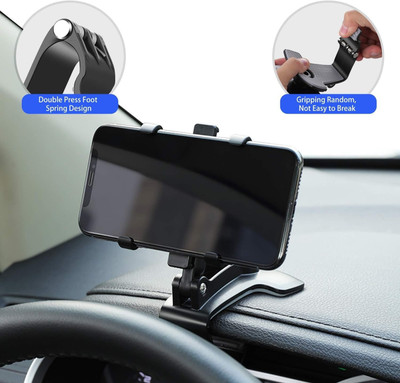 MODERNEHUB Car Mobile Holder for Clip, Dashboard, Steering(Black)
