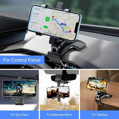 ESCODEVELOPER Car Mobile Holder for Clip, Dashboard, Steering(Black)