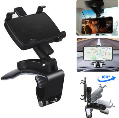 ESCODEVELOPER Car Mobile Holder for Clip, Dashboard, Steering(Black)