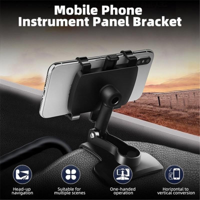 MODERNEHUB Car Mobile Holder for Clip, Dashboard, Steering(Black)