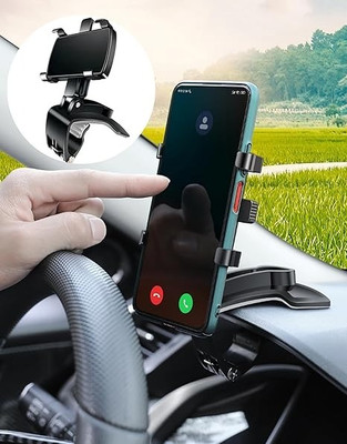 MODERNEHUB Car Mobile Holder for Clip, Dashboard, Steering(Black)