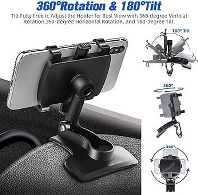 ESCODEVELOPER Car Mobile Holder for Clip, Dashboard, Steering(Car Phone Holder Universal GPS Navigation Dashboard Mobile Clip)