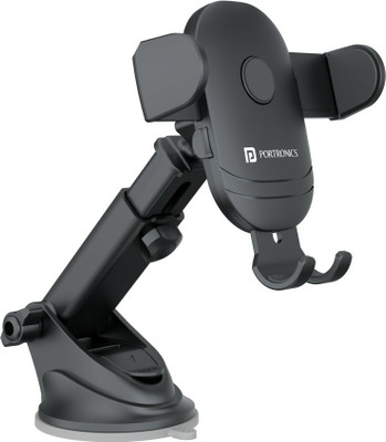 Portronics Car Mobile Holder for Dashboard, Windshield(Black)