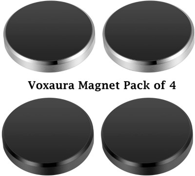 VOXAURA Car Mobile Holder for Dashboard(4 Psc Universal Stick On Flat Magnetic Car Mount & Dashboard Phone Holder Black)